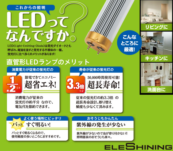 LED�iLight�EEmitting�EDiode�j�͔����_�C�I�[�h�Ƃ��Ă΂�A�d���𗬂��Ɣ������锼���̂̈��ł��B�u�����ɔ�׏���d�͂����Ȃ��A�������ŁA�X�C�b�`������Ƃ����ɖ��邭�Ȃ�ȂǁA�����b�g����������܂��B