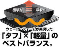 ウェーブ・フォームが実現した「タフ」×「軽量」のベストバランス。