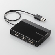 カードリーダの反対面に3ポートのバスパワー専用USBハブを装備。ネットブックやノートPCなどの少ないUSBポートを有効活用できるだけでなく、PCまわりがすっきりとします。