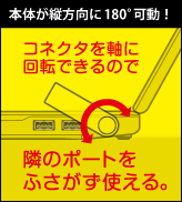 本体が縦方向に180°可動!