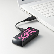 付属ケーブルを使って、パソコンなどのUSBポートから本製品を充電可能。