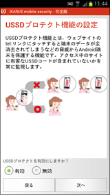 USSDプロテクト設定画面