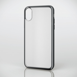 iPhone X用ソフトケース/サイドメッキ(PM-A17XUCTMBK)
