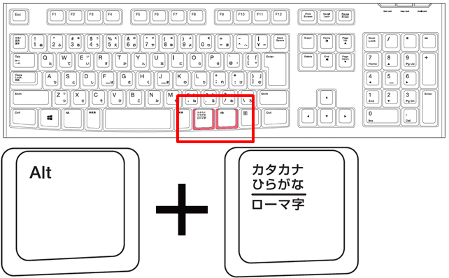 Altキー＋かな変換キー