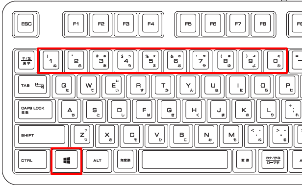 キーボードショートカットWindowsキー＋数字