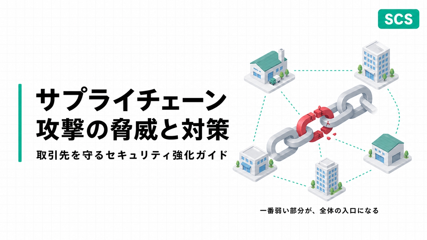 サプライチェーンの一番弱い環が攻撃の入口になることを表した鎖のイメージ図