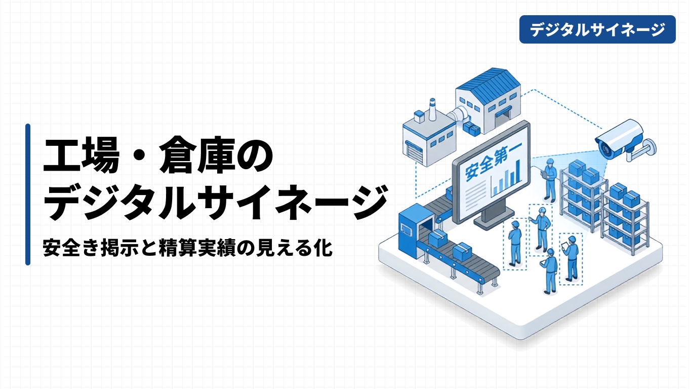 工場・倉庫のデジタルサイネージ｜安全掲示と生産実績の見える化
