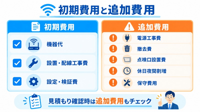 見積もりで見落としやすい追加費用の項目を整理したチェックリスト図