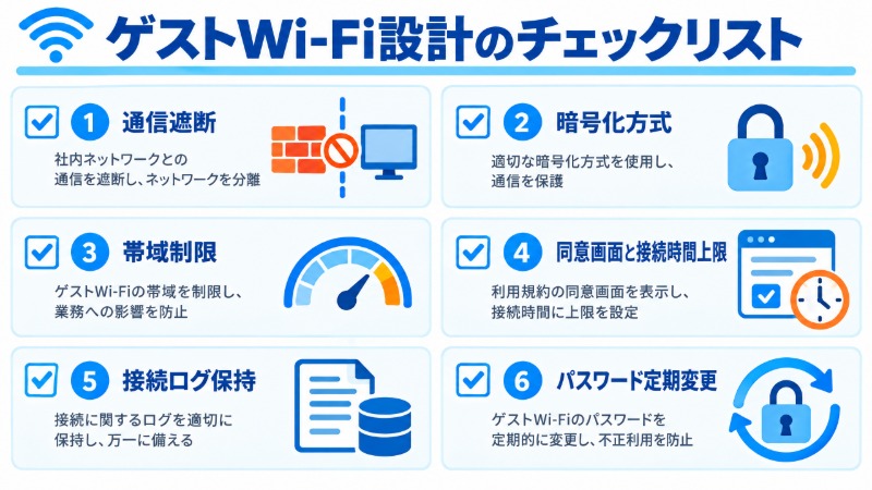 受付に置かれたゲストWi-Fiのパスワード案内カード