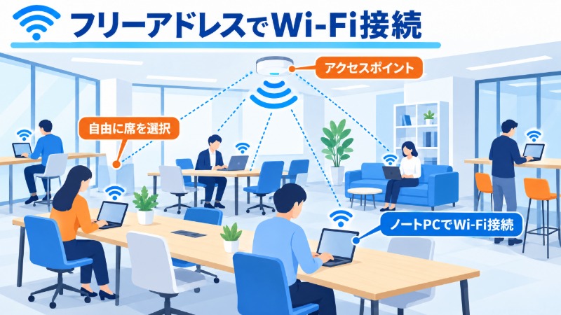 サーバーやNASに有線LANで接続されたオフィスの配線スペース