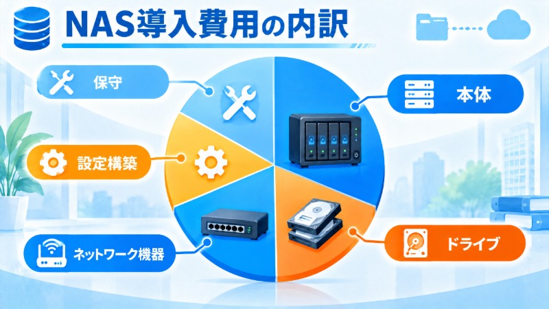 NAS導入費用の内訳を示す円グラフ