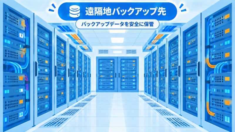 遠隔地バックアップ先となるデータセンターの様子