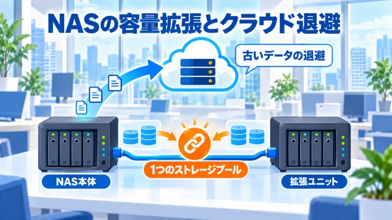 RAID構成のディスクを1台ずつ交換してリビルドする手順を示す図