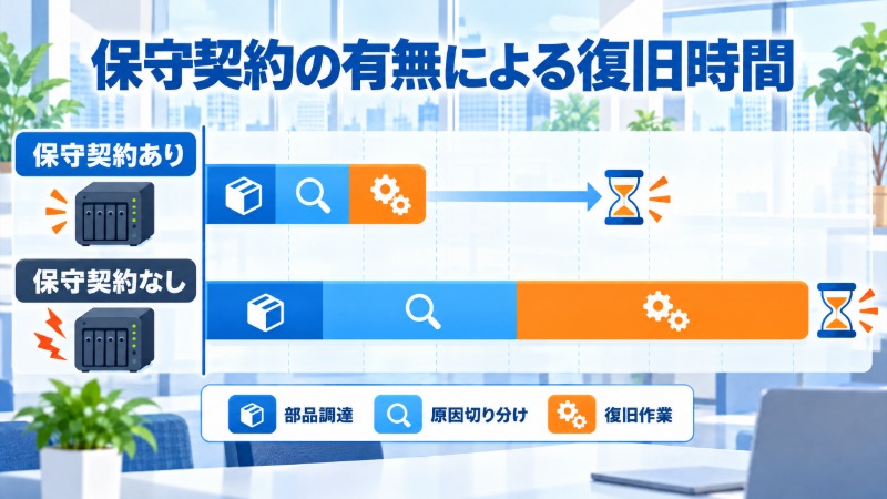 NASの搭載ディスク台数が増えるほど故障確率が上がることを示すグラフ