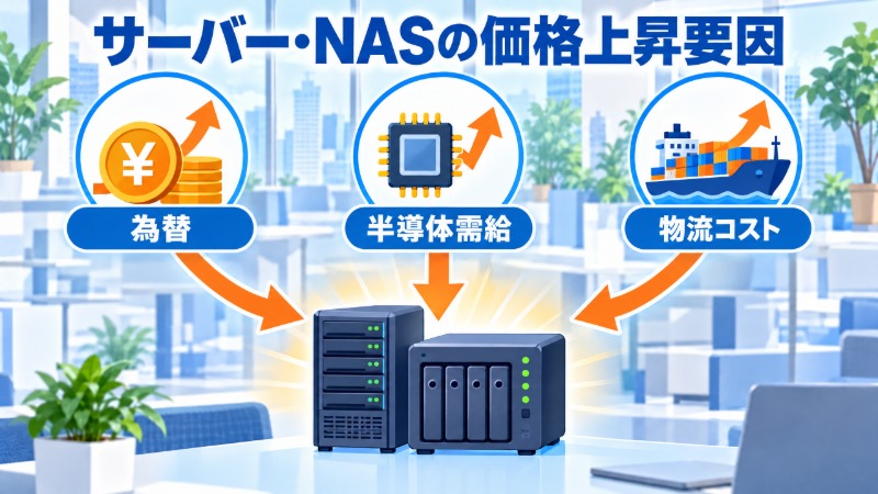 サーバー・NASの価格上昇要因を示す図
