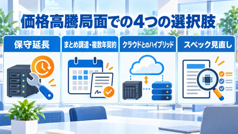 価格高騰局面で取れる4つの選択肢を示す図