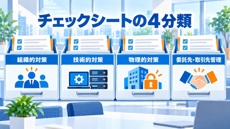 セキュリティチェックシート受領後に行う3つの初動対応を示すフローチャート