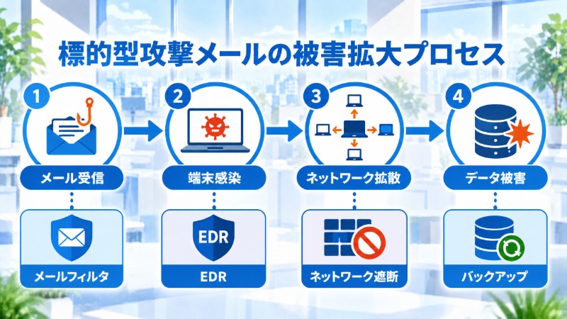 多忙な業務の合間にメールを確認するビジネスパーソン