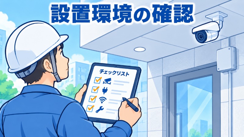 監視カメラ選定チェックリストを確認する担当者