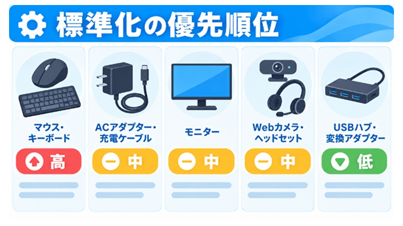 周辺機器カテゴリを優先度別に整理した図解