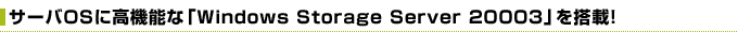 T[oOSɍ@\ȁuWindows Storage Server 20003v𓋍ځI