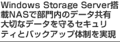 Windows Storage ServerNASŕ̃f[^L
؂ȃf[^ZLeBƃobNAbv̐