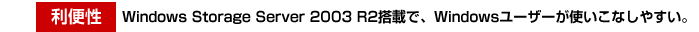 ֐FWindows Storage Server 2003 R2ڂŁAWindows[U[gȂ₷B