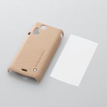 ソフトレザーカバー 写真:PD-SOX3PLGBE〈ベージュ〉(docomo Xperia acro対応)