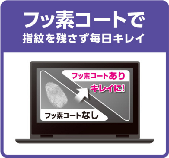 フッ素コートで指紋を残さず毎日きれい