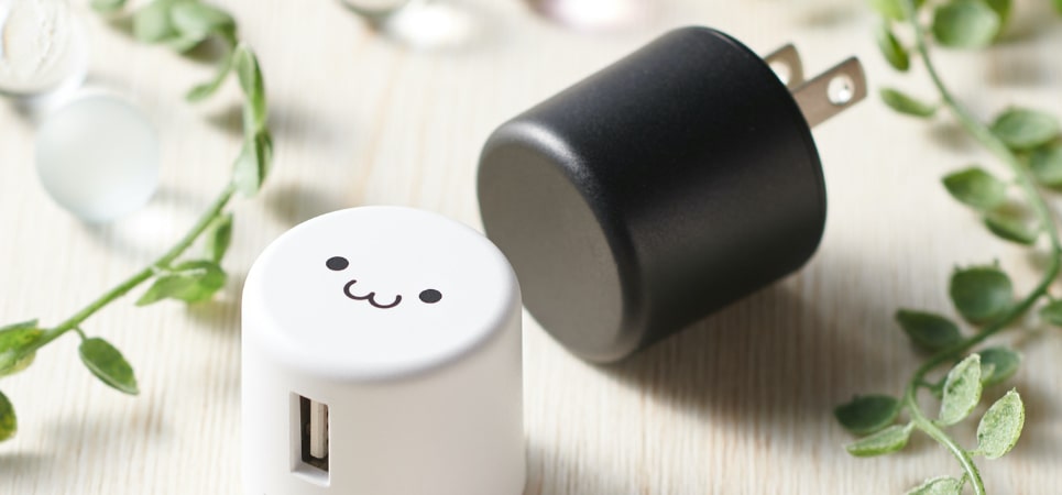 スマートフォンなどの充電に便利な超コンパクトなAC充電器