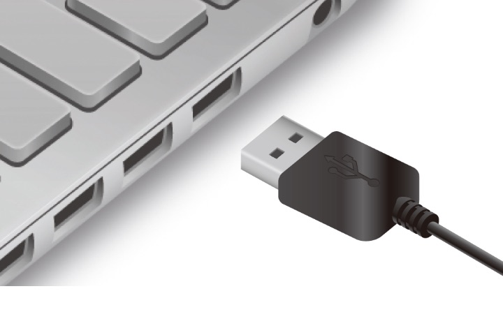 電池が不要で、PCに挿すだけですぐに使用することができる有線接続タイプ