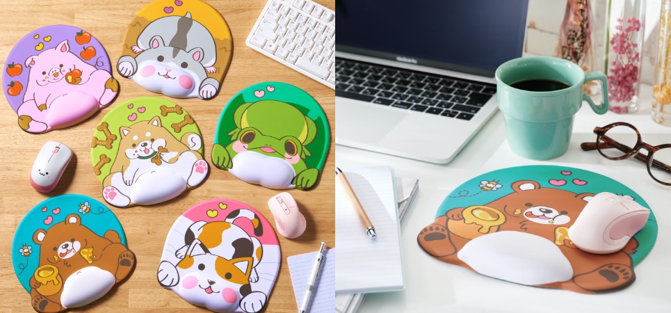 アニマル柄がデスクをかわいく彩るぷにぷにリストレスト付きマウスパッド発売