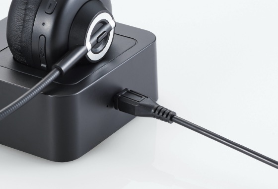 ヘッドセットを置くだけで簡単に充電