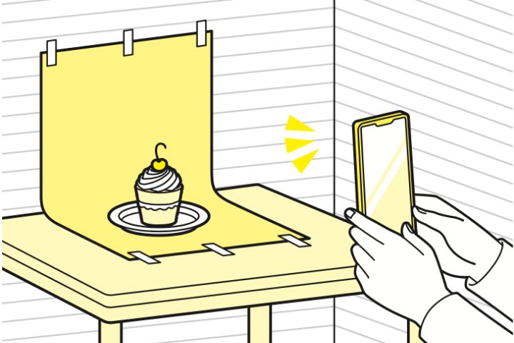 大判サイズにはシートを固定できる仮止めシールつきで、手軽に撮影をはじめられます。