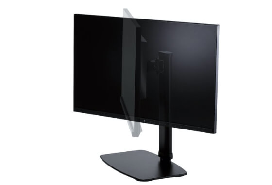 液晶ディスプレイを水平方向に左30度～右30度調整可能