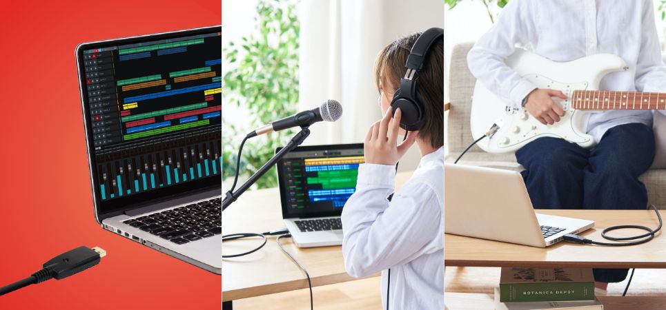 パソコンやスマホ直結で手軽に宅録やDTMを楽しめる！オーディオインターフェース要らずでボーカルやギターの録音ができるUSBケーブル、マイクとシールドの2タイプが新発売