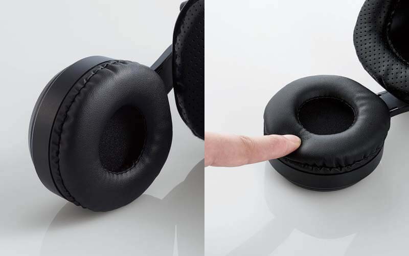 長時間の使用でも疲れにくい柔らかなクッション素材のイヤーパッドを採用