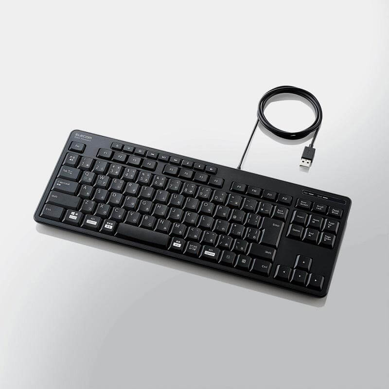 有線タイプ静音コンパクトキーボードTK-FCM113SKBK