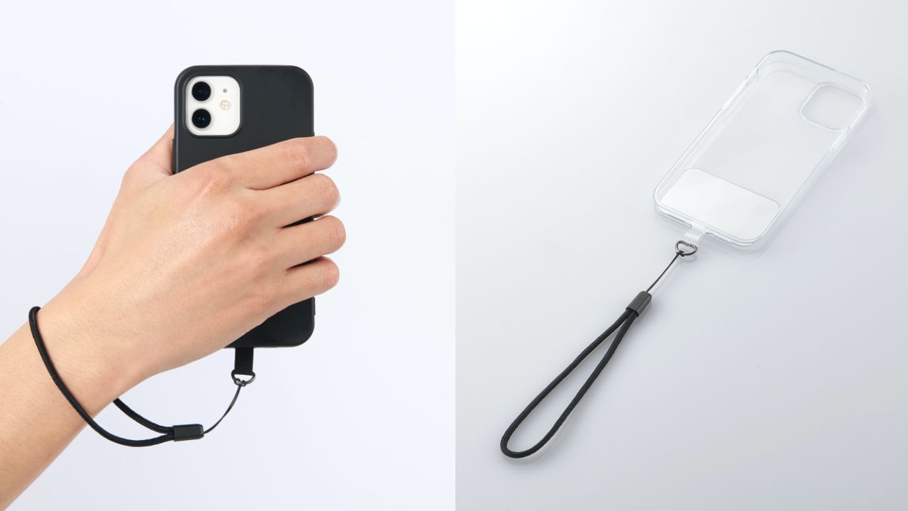 スマートフォンを傷つけにくい！ハンドストラップタイプ