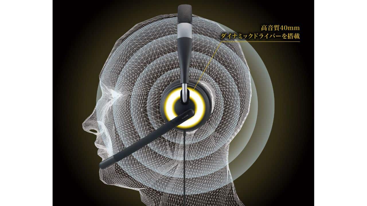 高音質40mmダイナミックドライバーを搭載