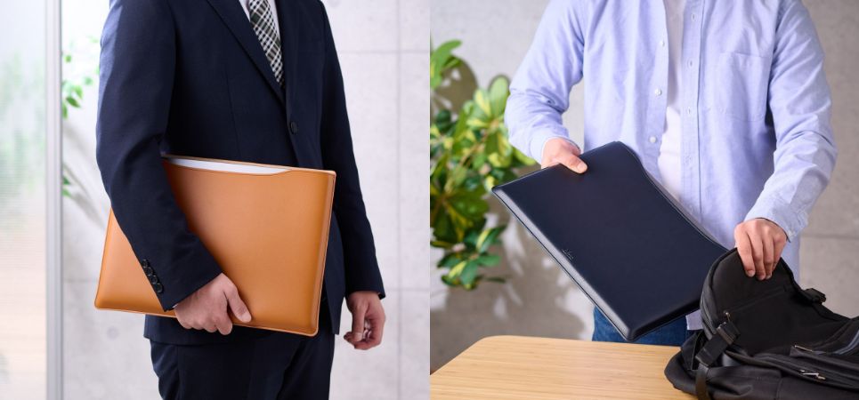 MacBookの持ち歩きには、美しいなめらかフィットのレザーケースで！春の装いのアクセントにもおすすめな3色のMacBook専用スリーブ型インナーケースを新発売