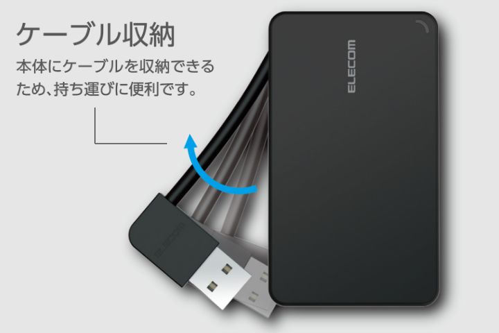 収納しやすいコネクター形状を採用!