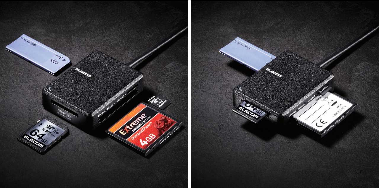 スマートフォンやタブレットの多くに採用されているmicroSDカードも、アダプターなしでそのまま挿し込み可能