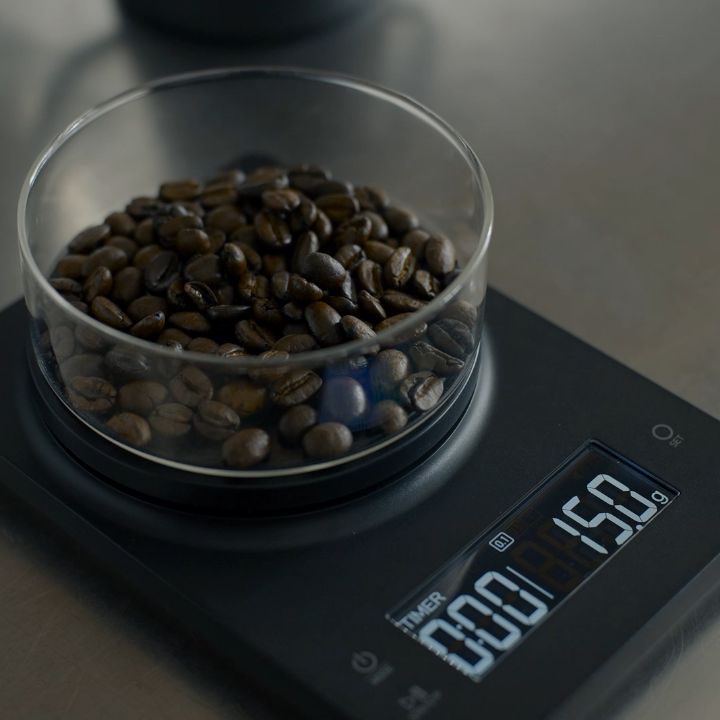 0.1g単位で豆の量を正確に軽量し、手動ででタイマー操作ができるTIMERモード