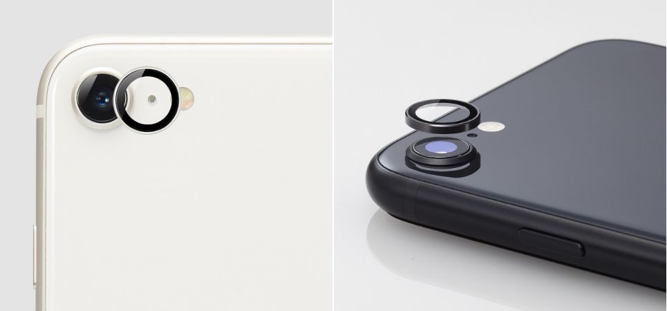 高透明ガラスとアルミがカメラレンズを保護。iPhone SEやiPad Airの本体に合わせたカラーが選べるレンズ用ハイブリッド保護カバー発売