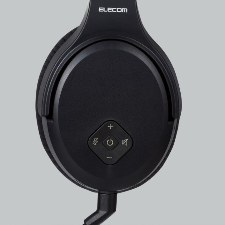 ヘッドセットのボタンで音量調節、マイクON/OFF、スピーカーON/OFFなどの操作が可能
