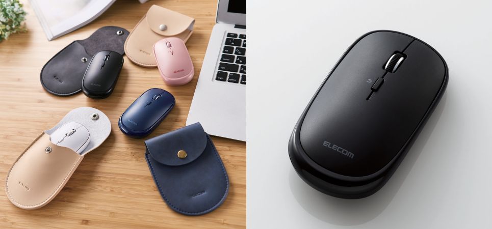 薄くて軽いため持ち運びに便利カチカチと音がしない"静音スイッチ"搭載の充電式Bluetooth®モバイルマウスと巻き取り式有線モバイルマウスを新発売