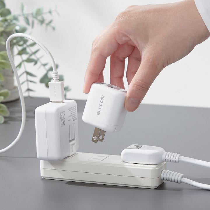 USB Type-CとUSB-Aポートの2ポート搭載 30W 超コンパクト USB AC充電器