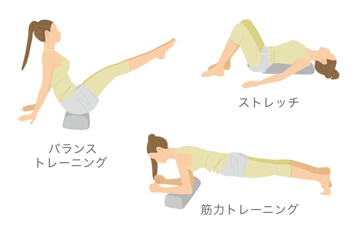 トレーニングからストレッチまで様々な運動に使える3軸可動のショートタイプ