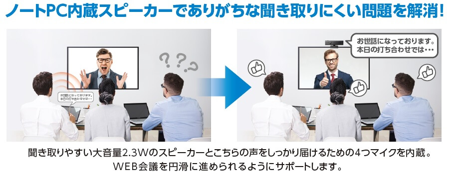 ノートパソコン内臓スピーカーの聞き取りにくい問題を解消